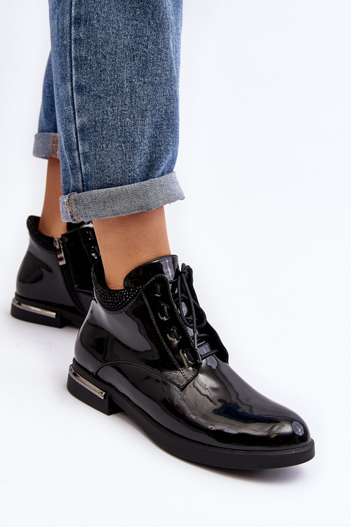 Жіночі лаковані туфлі на підборах Lu Boo Black