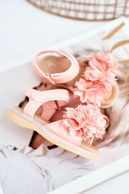 Дитячі босоніжки на липучці світяться рожеві Мілена