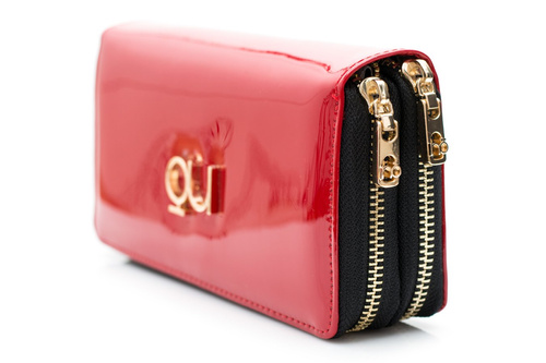 Великий жіночий червоний лакований гаманець Nobo