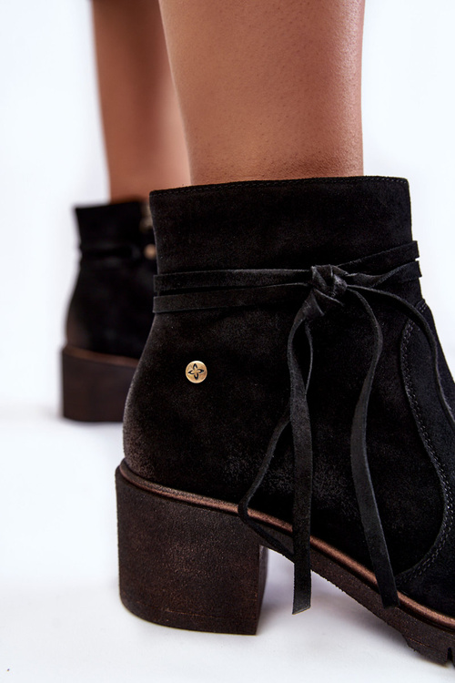 Чоботи жіночі замшеві Maciejka 05720-01 Чорні