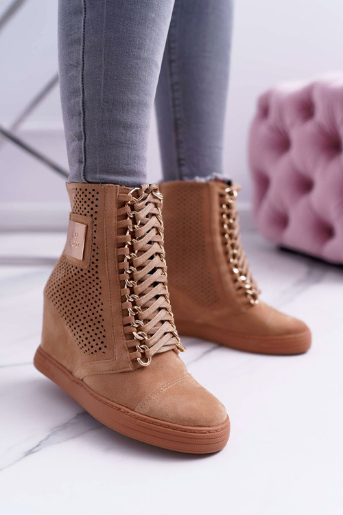 Жіночі ажурні замшеві кросівки Lu Boo Camel Clamma