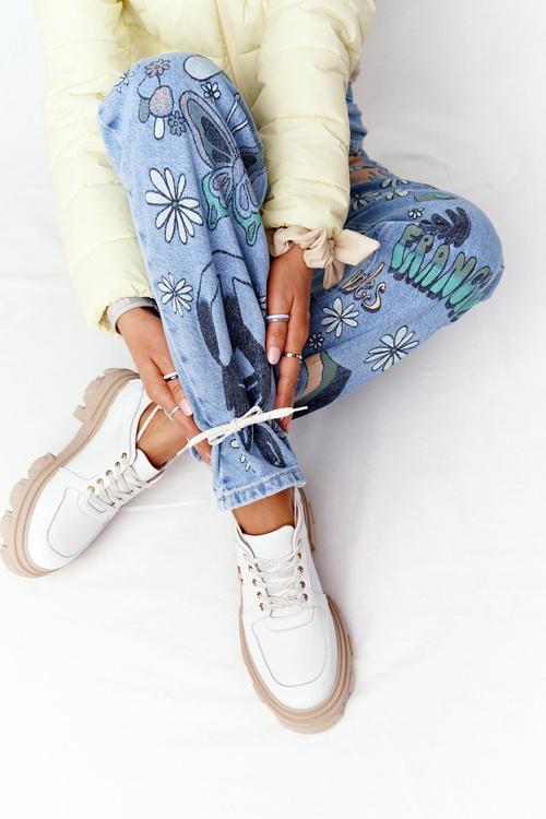 Шкіряні броги Оксфорди Lewski Shoes 3011-0 Білі