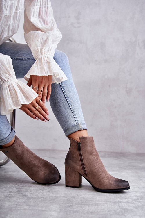 Жіночі замшеві ботильйони La.Fi 260039DTA-SU Бежеві