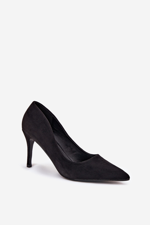 Туфлі На Каблуку З Еко Замші Чорні Vannith