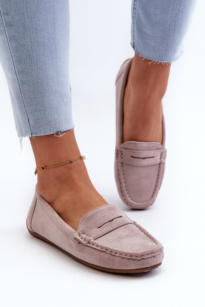 Жіночі замшеві мокасини фіолетового кольору Lenvie