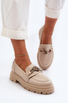Жіночі шкіряні мокасини з орнаментом Laura Messi 2780 Beige