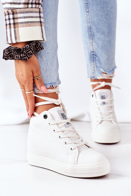 Шкіряні кросівки на танкетці Big Star EE274128 Білі