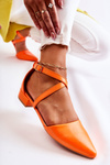 Шкіряні туфлі на шпильці оранжевого кольору Giovanna