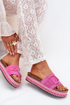 Жіночі тапочки на платформі з декором фуксія Daphira
