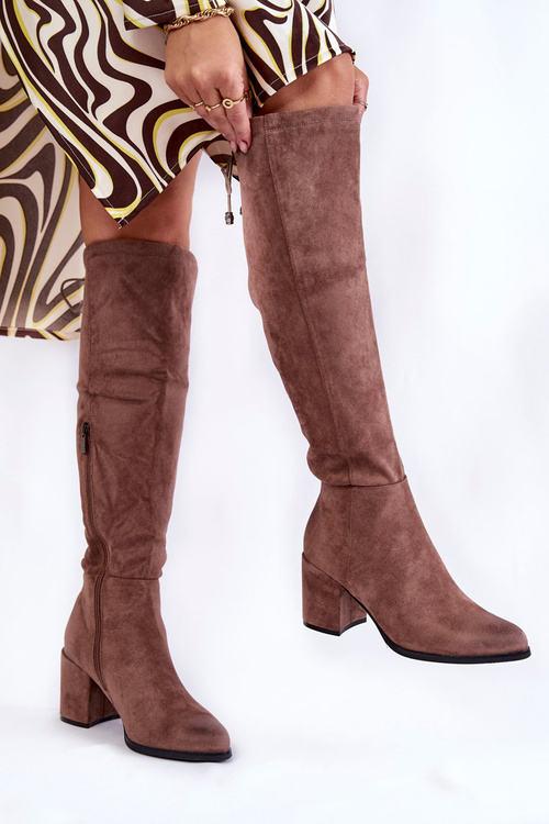 Жіночі замшеві чоботи La.Fi 270056TA-SU яскраво-коричневі