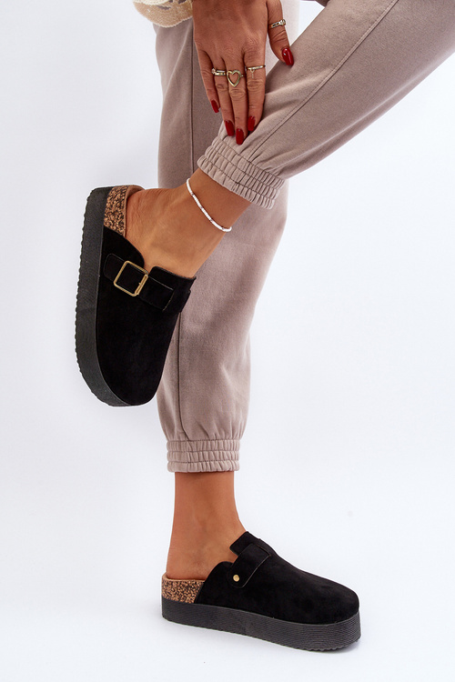 Жіночі сабо на платформі Black Jorffia