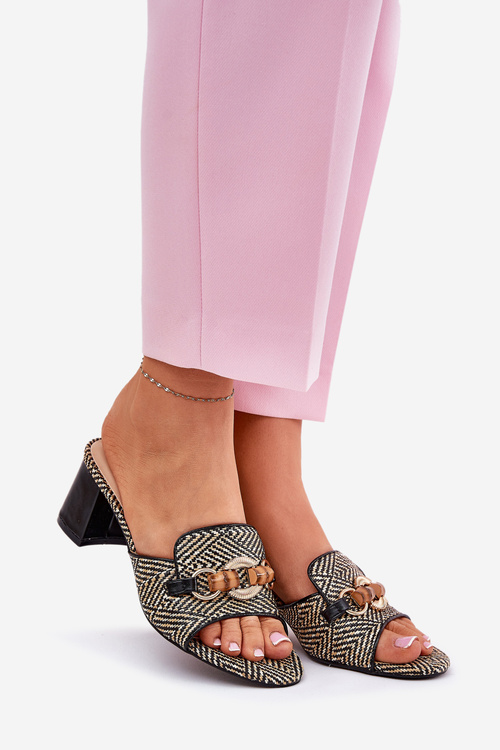 Жіночі Туфлі На Каблуках З Декорацією Чорні Ovittole