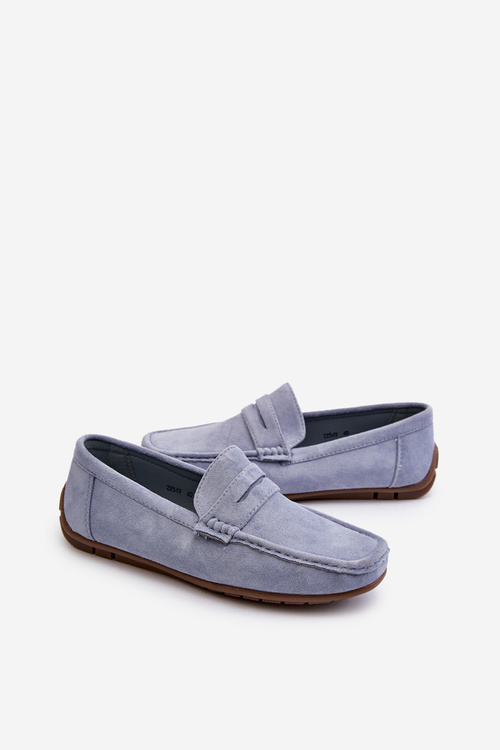 Чоловічі замшеві мокасини темно-сині Wesley