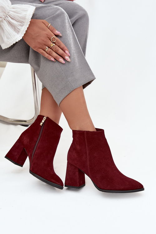 Чоботи Жіночі На Каблуці З Золотим Детом Шоколадні Зазу 3128