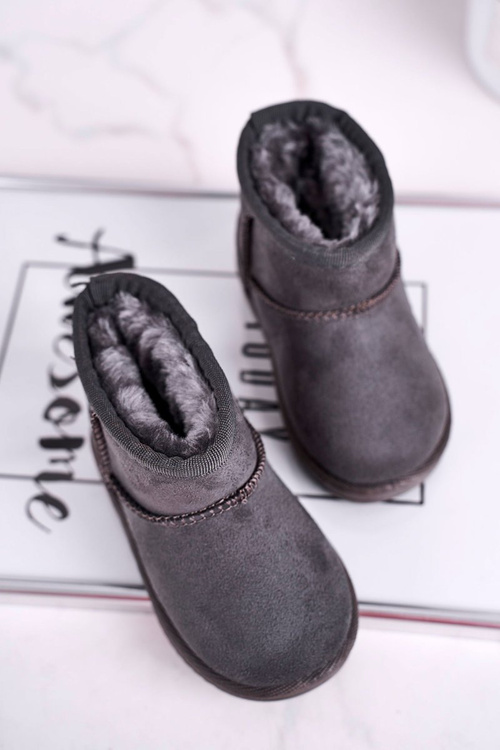 Дитячі утеплені зимові черевики сірі Gooby