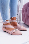 Лу Бу | Ballerina Ballerinas Stripes Rivets Powder Pink Esteria