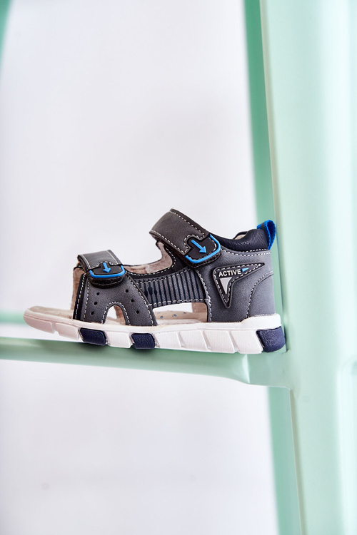 Комфортні дитячі босоніжки темно-сірі Samell