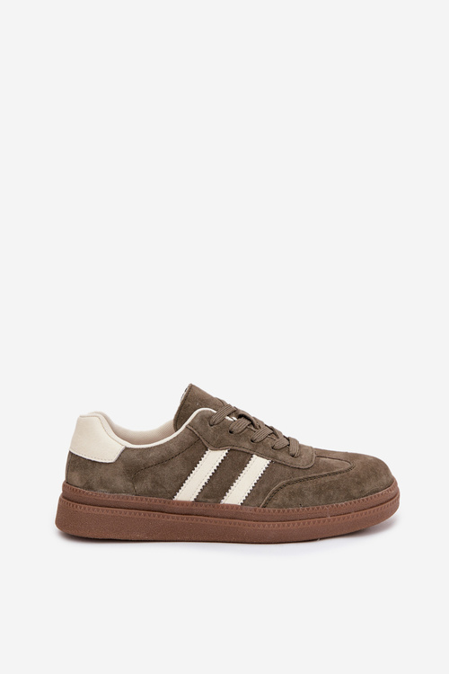 Жіночі кеди з замші на платформі темно-зелені Sylviona