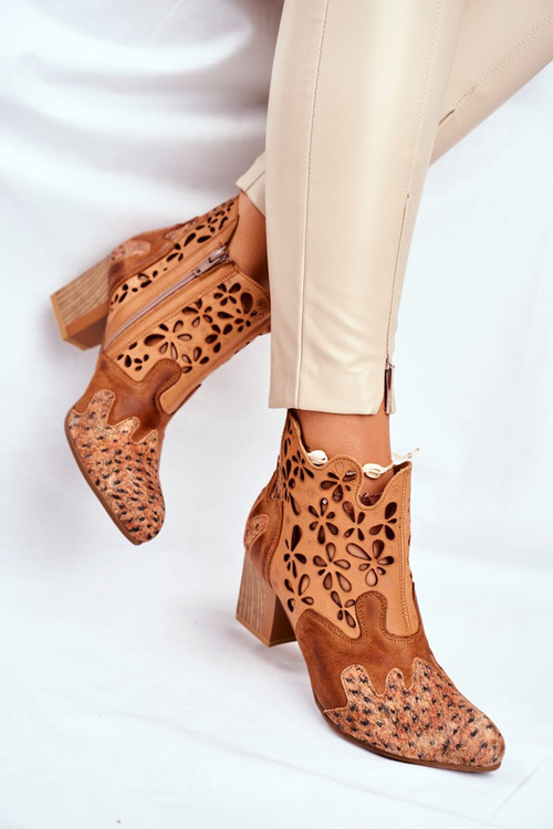 Чоботи жіночі на підборах Maciejka Leather Camel 04369-29