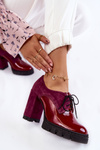 Модні замшеві та лаковані чоботи на платформі Maroon Carisa