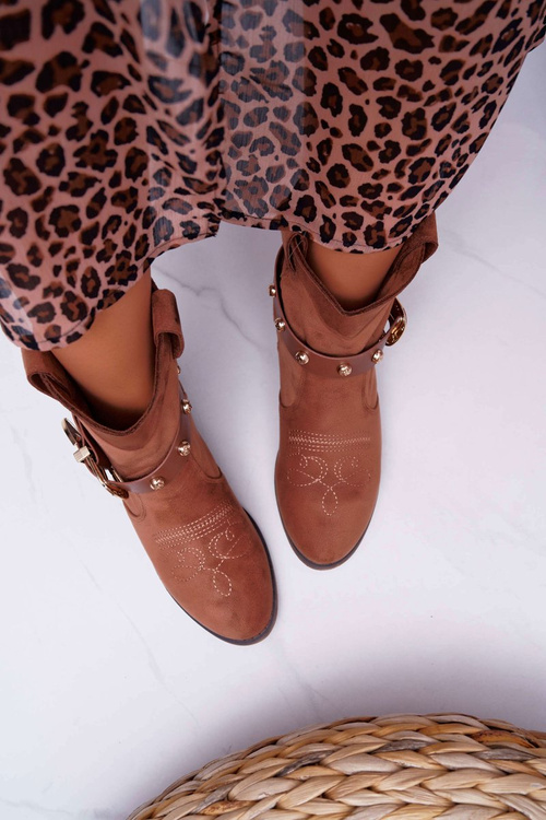 Жіночі ковбойські чоботи на плоскому каблуці з пряжкою Camel Ewell