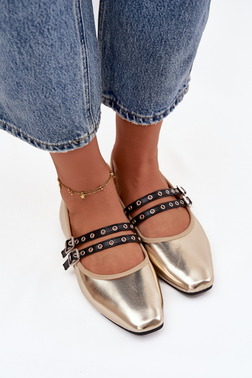 Жіночі балетки З Золотими Лямками Deliora