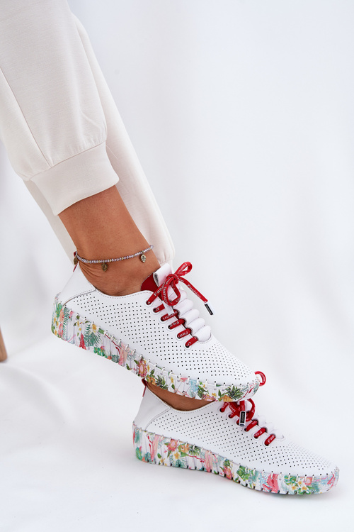 Жіноче Шкіряне Взуття На Танкетці Artiker 56C1799 Біло-Сріблясте