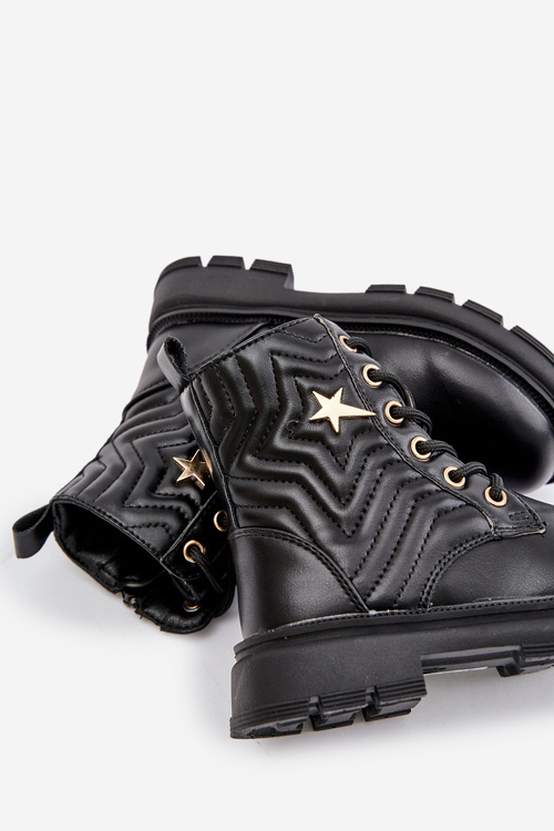 Теплі дитячі черевики на блискавці з еко шкіри чорного кольору Liotira