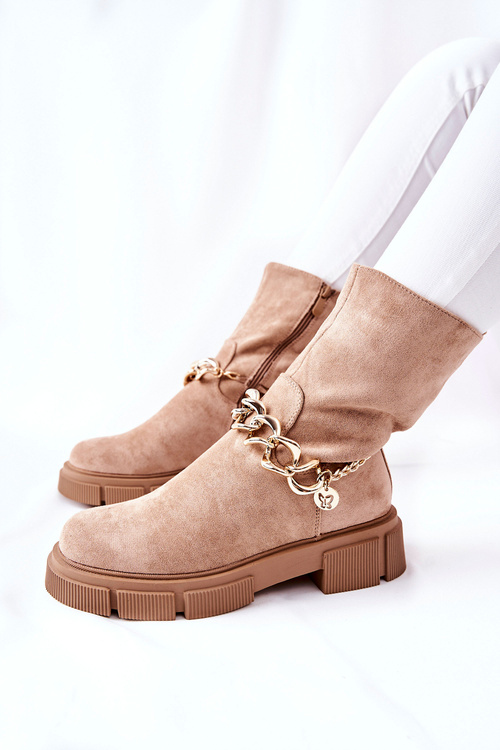 Замшеві робочі черевики бежеві Hellio