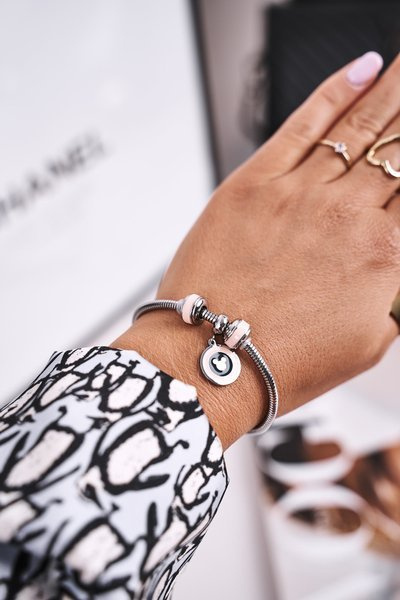 Жіночий браслет Charms Pink Silver Mouse