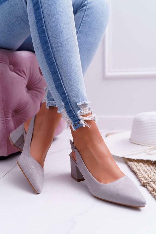 Жіночі туфлі на шпильці сірого кольору Contrail