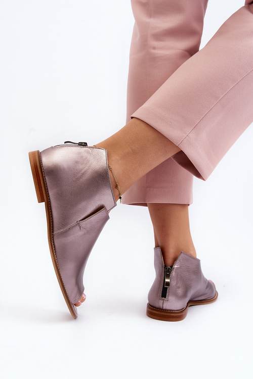 Жіночі шкіряні босоніжки Laura Messi 2443 Pink Gold