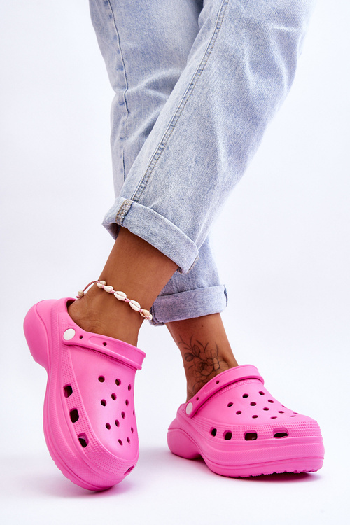 Жіночі поролонові тапочки Crocs Темно-рожеві Coline
