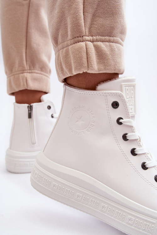 Жіночі кросівки з підкладкою на блискавці Білі Big Star MM274021