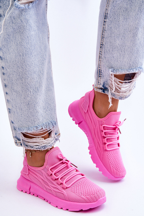 Жіноче спортивне взуття без шнурівки Кросівки рожеві Rosett