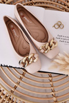 Елегантна стьобана балерина з ланцюжком Beige Coco