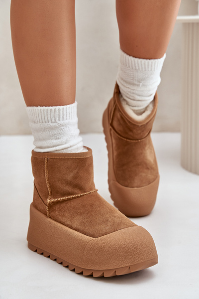 Теплі замшеві зимові черевики на платформі Big Star OO274A212 Коричневий