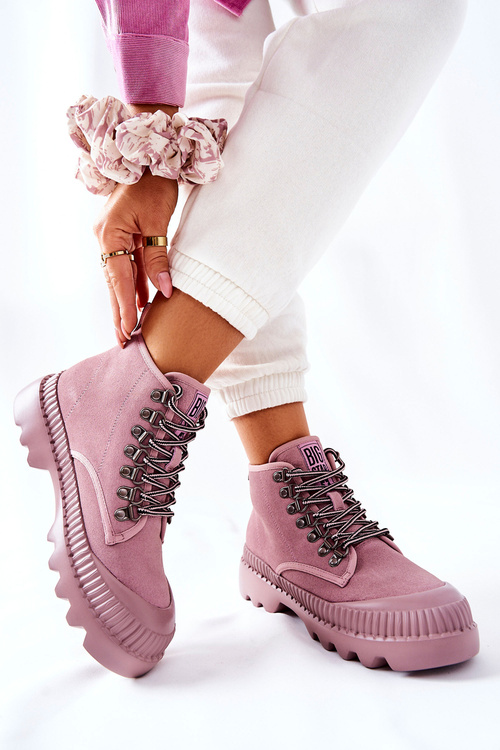 Шкіряні черевики Trapper Big Star II274367 Рожеві