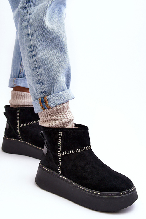 Жіночі замшеві зимові черевики Maciejka 06257-01 Чорні