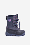 Високі теплі дитячі зимові черевики на шнурку темно-сині Lee Cooper LCJ-24-44-2843K