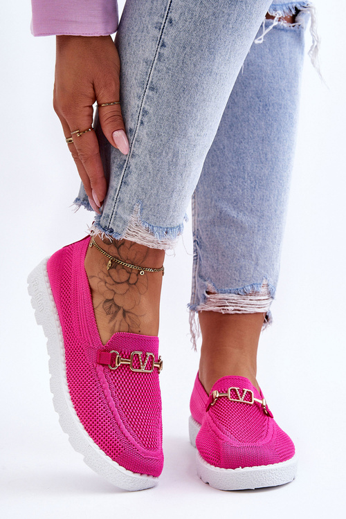 Жіночі сліпони з прикрасами кольору фуксії Alena