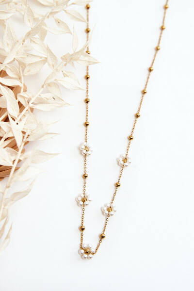 Жіночий ланцюжок з модними підвісками золото