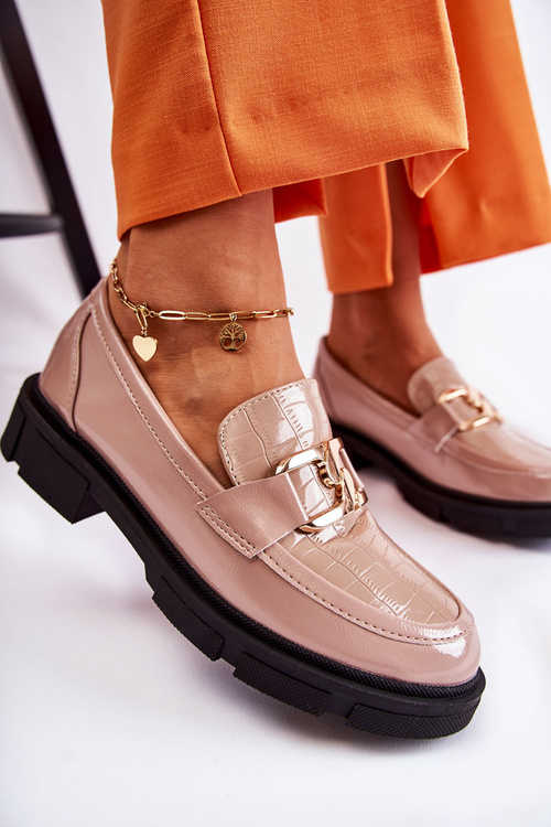 Модні шкіряні лофери Beige Loveliness