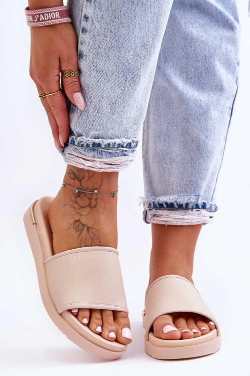 Жіночі тапочки на платформі Big Star LL274933 Beige