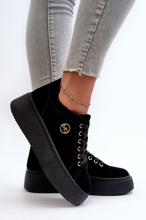 Низькі жіночі кросівки на платформі Чорні Telirra