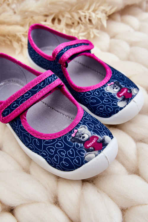 Дитячі тапочки балерини Befado Ведмедик 114X505 темно-синій