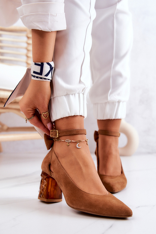 Замшеві туфлі з бантом Maciejka 05059-29 Коричневий