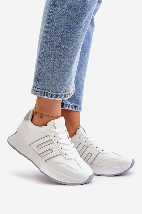 Кросівки Спортивне взуття на платформі жіночі біло-сірі Thari