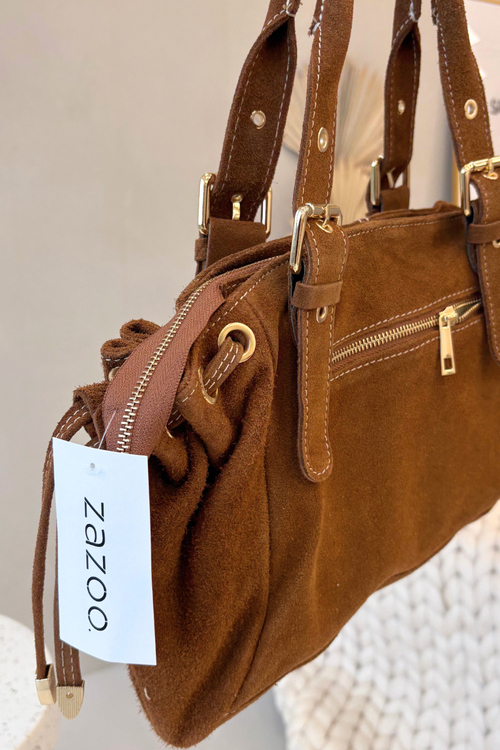 Шкіряна замшева сумка Camel Ovelia