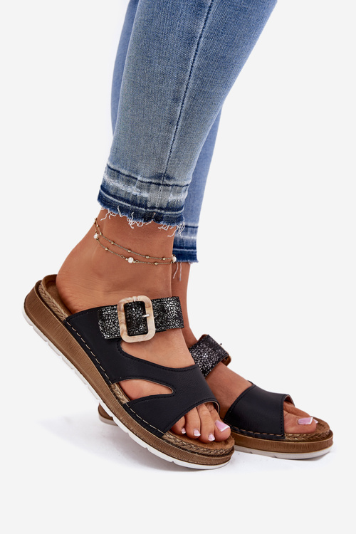 Легкі Жіночі Сандалі З Пряжкою Inblu GS000055 Чорні